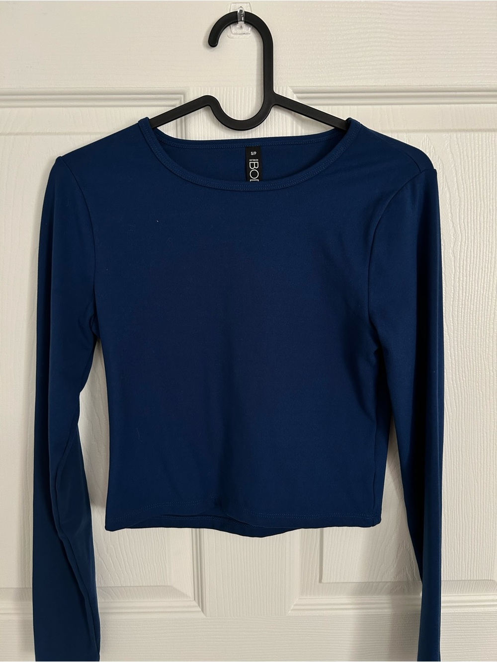 Cotton On Navy Long-Sleeve Crop Top